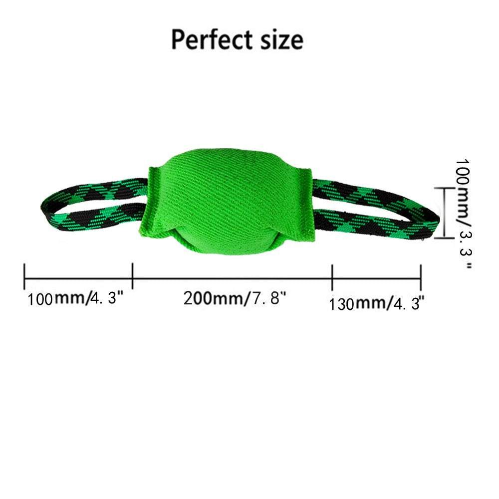 Black Durable Dog Tug Toy with 2 Handles - Interactive Bite Pillow for Training & Tug of War