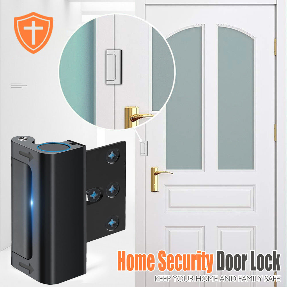 Silver Heavy-Duty Hotel Style Security Door Lock - Childproof Door Reinforcement Latch for Home Safety