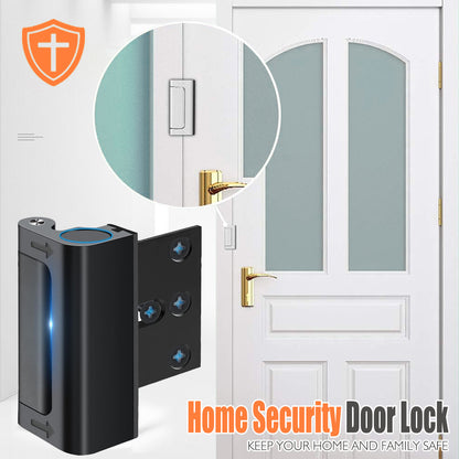 Black Heavy-Duty Hotel Style Security Door Lock - Childproof Door Reinforcement Latch for Home Safety