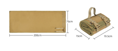 Green Tactical Roll-Up Shooting Mat - Lightweight Waterproof Ground Pad for Outdoor Camping & Hiking