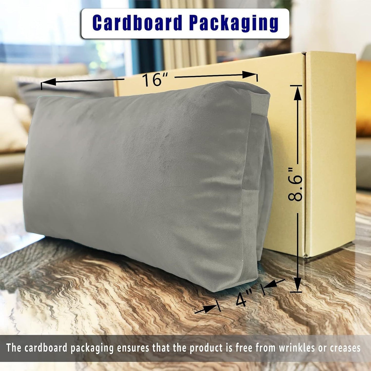 Grey New Fashion Velvet Recliner Headrest with Anti-Slip Base - Adjustable Neck Support Car Pillow