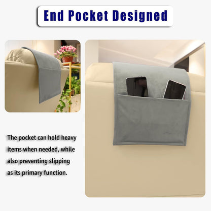 Grey New Fashion Velvet Recliner Headrest with Anti-Slip Base - Adjustable Neck Support Car Pillow