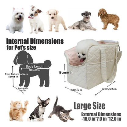Grey Fashionable Pet Carrier Bag - Stylish Handbag for Cats and Small Dogs