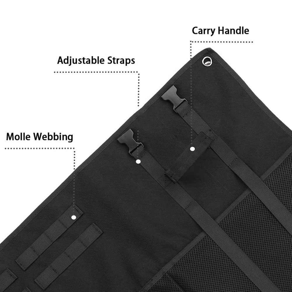 Black Portable Tactical Shooting Mat - Lightweight Roll-Up Ground Pad for Outdoor Range & Hunting