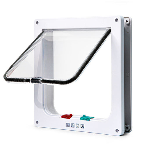 Secure 4-Way Locking Pet Door for Cats & Small Dogs - Easy Access Flap for Doors, Walls & Glass(Size S)
