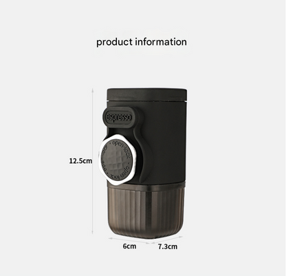 White Portable Hand Press Espresso Machine - Compatible with Espresso Capsules and Ground Coffee for Home, Travel, and Outdoor Use