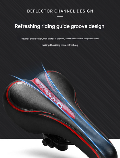 Black and red Mountain Bike Saddle - Comfortable and Durable Bicycle Seat for MTB and Road Bikes