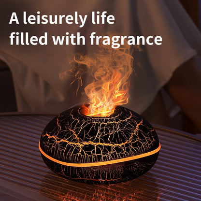 Crack color Mini USB Aromatherapy Diffuser with Flame Projection - Portable Humidifier for Home and Car Use