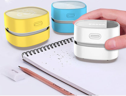 Red Rechargeable Cordless Mini Desktop Vacuum - Portable Handheld Cleaner for Desk, Keyboard, Crumb & Dust
