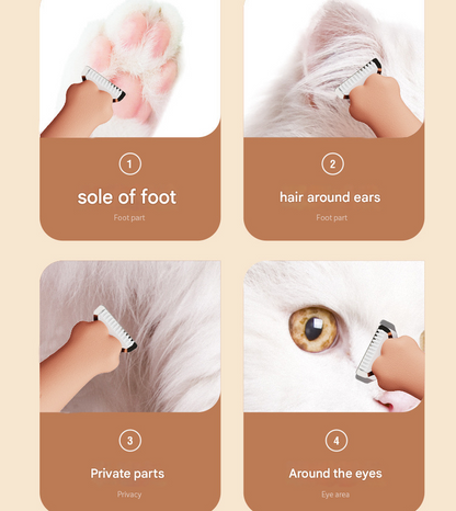 Purple Precision Pet Paw Trimmer - Waterproof & Rechargeable Grooming Clipper for Dog & Cat Paws, Eyes, and Ears