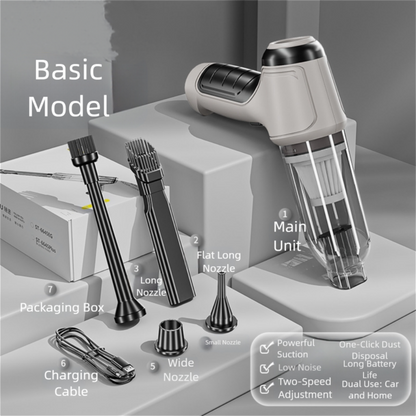 Grayish-white Multi-Functional Cordless Handheld Vacuum Cleaner - Powerful Blower & Inflator for Car and Home