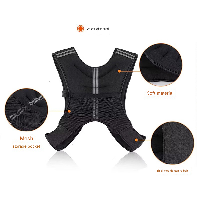 Black Gym Partner Weighted Vest - Adjustable & Reflective for Running, Training & Strength Building(3KG)