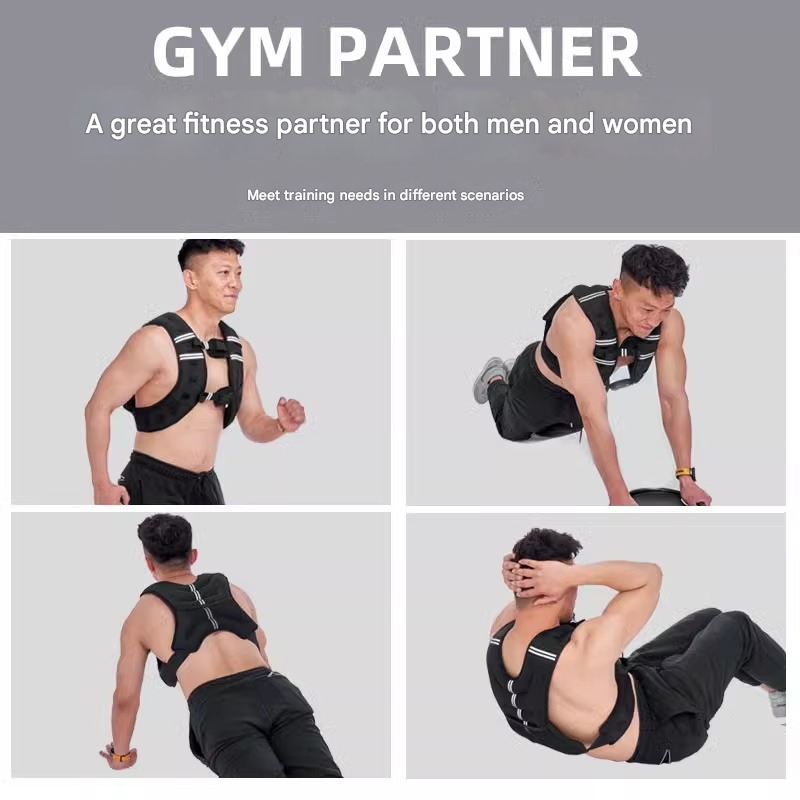 Black Gym Partner Weighted Vest - Adjustable & Reflective for Running, Training & Strength Building(5KG)