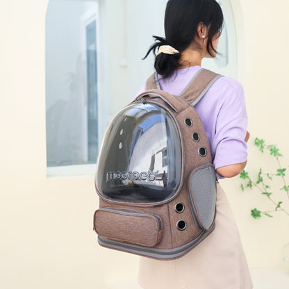 Spacious Pet Carrier with Ventilation System & Water-Resistant Design(khaki)