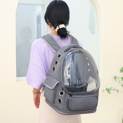 Spacious Pet Carrier with Ventilation System & Water-Resistant Design(grey)