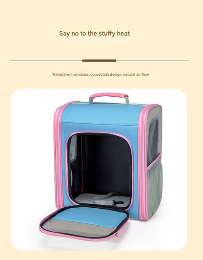 Breathable Pet Carrier Backpack - Large Capacity, Multiple Windows, Oxford Cloth(green)