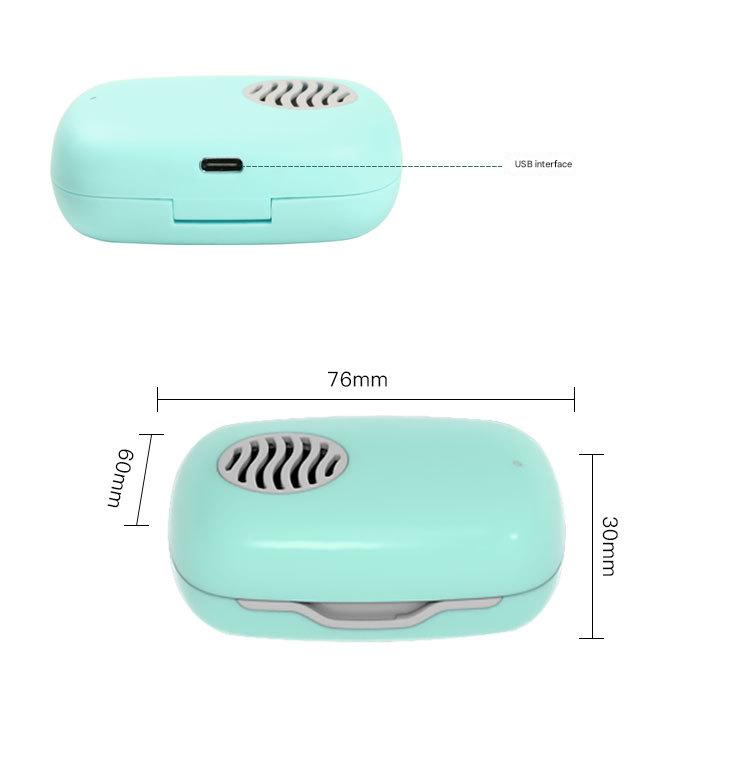 Portable UVC Toothbrush Sterilizer Case with Drying Fan - USB-C Rechargeable, 5-Minute Fast Disinfection(pink)