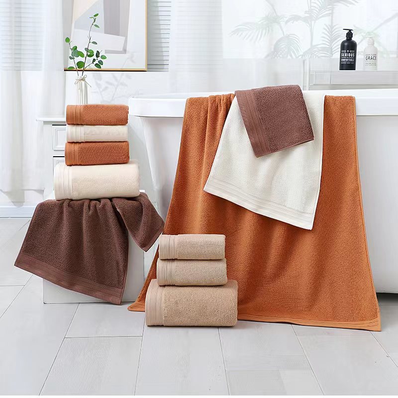 Luxury Combed Cotton Towel Collection - Highly Absorbent, Soft & Durable for Bath, Hand, and Face(Camel)