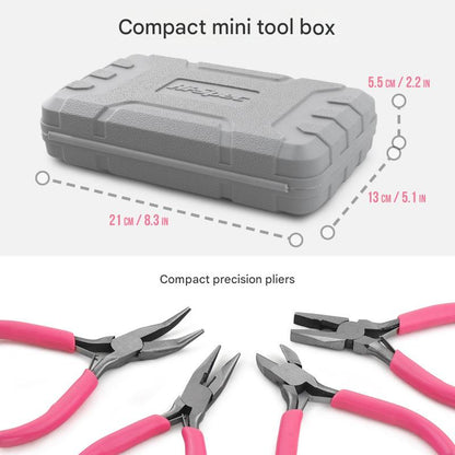11-Piece Precision Craft & Jewelry Making Tool Kit with Portable Case - Pliers, Screwdrivers & Tweezers for DIY Projects(green)