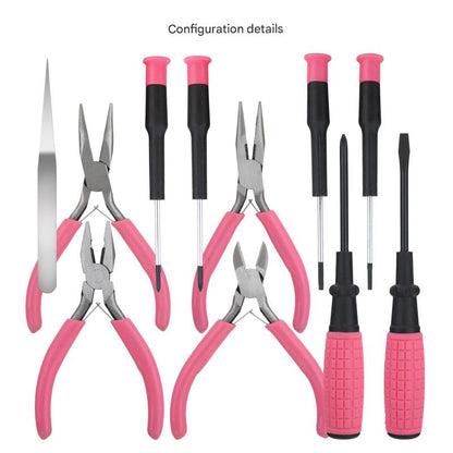 11-Piece Precision Craft & Jewelry Making Tool Kit with Portable Case - Pliers, Screwdrivers & Tweezers for DIY Projects(green)
