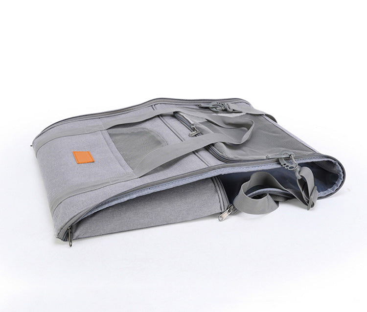 Foldable Soft-Sided Pet Carrier for Travel - Fits Cats & Small Dogs Under 6kg, with Removable Plush Bed & Shoulder Strap(black)