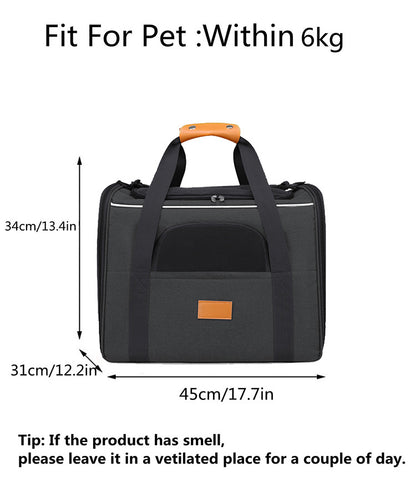 Foldable Soft-Sided Pet Carrier for Travel - Fits Cats & Small Dogs Under 6kg, with Removable Plush Bed & Shoulder Strap(pink)