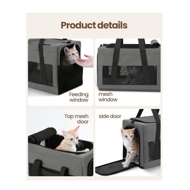 Sturdy & Breathable Pet Carrier for Small Cats & Dogs - Collapsible Travel Bag with Steel Frame, Safety Locks & Sunshade(green)