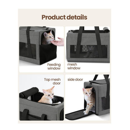 Sturdy & Breathable Pet Carrier for Small Cats & Dogs - Collapsible Travel Bag with Steel Frame, Safety Locks & Sunshade(green)