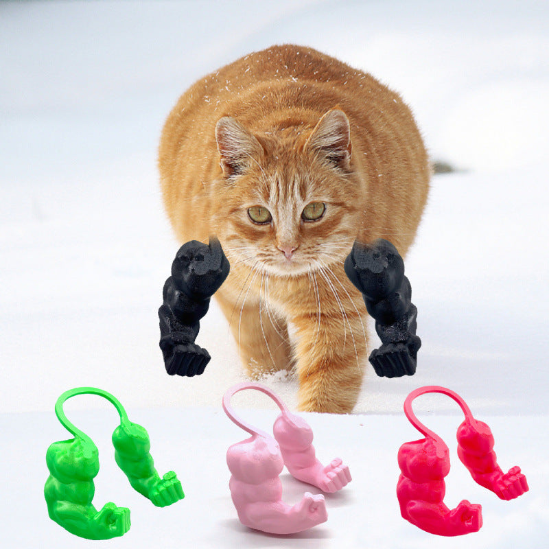 2pc Hilarious Muscle Arm Pet Costume Prop - Funny Novelty Arms for Cats & Small Dogs(red)