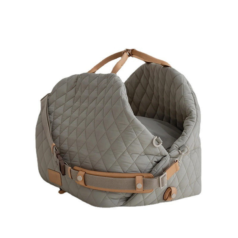 Luxury Quilted 2-in-1 Pet Travel Carrier & Car Booster Seat for Small Dogs(Pink)