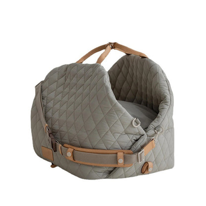 Luxury Quilted 2-in-1 Pet Travel Carrier & Car Booster Seat for Small Dogs(Pink)