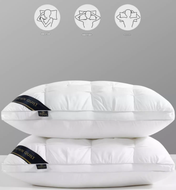 Grey Luxury Adjustable Bed Pillow Set (2-Pack) - Hotel Quality Down Alternative for Ultimate Neck Support & Comfort