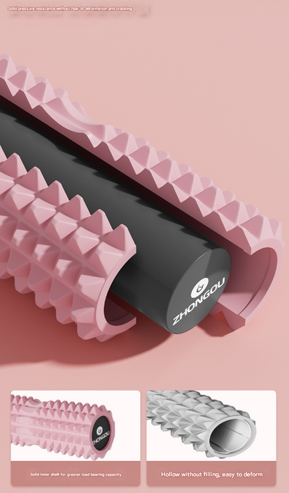 Purple High-Density 3D Trigger Point Foam Roller - Solid Core Massager for Deep Tissue Muscle Recovery & Yoga