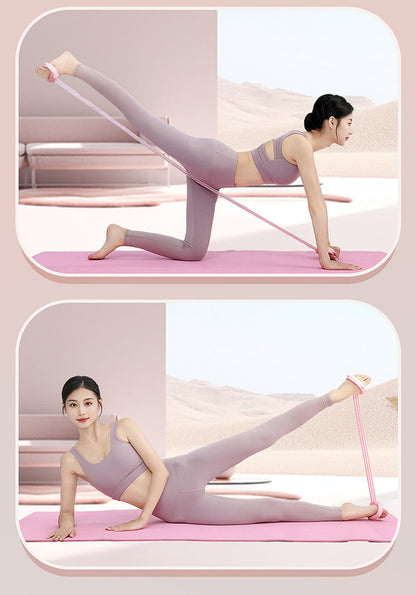 Pink Adjustable Resistance Chest Expander with 6 Levels - Cute Cat Ear Puller for Full Body Workout