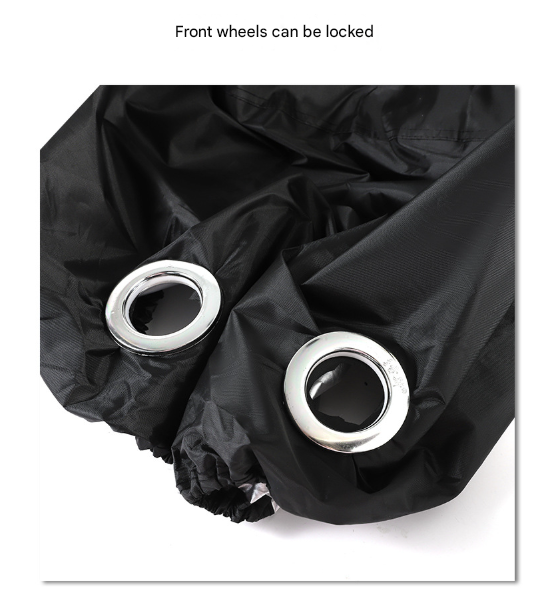 Size L Black And Orange All-Weather 210D Bicycle Cover - Waterproof & UV-Proof Outdoor Bike Protector with Lock Hole & Storage Bag