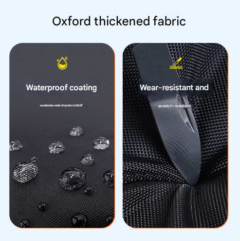 Size XL Black And Orange All-Weather 210D Bicycle Cover - Waterproof & UV-Proof Outdoor Bike Protector with Lock Hole & Storage Bag