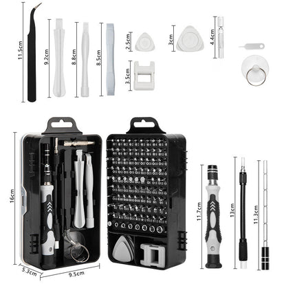 Red and Black Professional 115-in-1 Precision Screwdriver Set - Magnetic Repair Tool Kit for PC, Laptop, Phone & Electronics