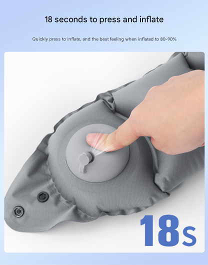 Pink Press-Pump Inflatable Travel Pillow - Ultra-Lightweight Ergonomic 360° Neck Support