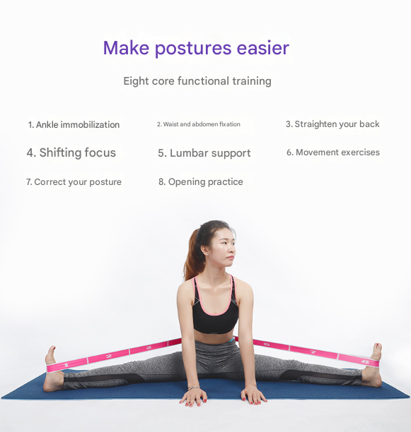 Blue and Purple 9-Loop Yoga Stretch Strap - Numbered Band for Flexibility and Physical Therapy