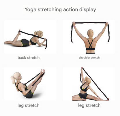 Blue and Purple 9-Loop Yoga Stretch Strap - Numbered Band for Flexibility and Physical Therapy