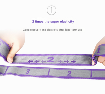 Pink 9-Loop Yoga Stretch Strap - Numbered Band for Flexibility and Physical Therapy