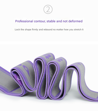 Pink 9-Loop Yoga Stretch Strap - Numbered Band for Flexibility and Physical Therapy