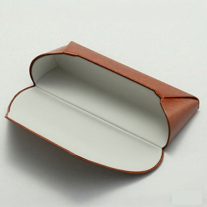 2 Pcs Black Vintage Style PU Leather Eyewear Case - Protective Hard Shell with Soft Lining