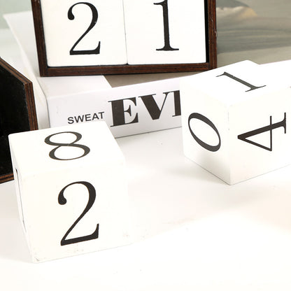 Black Castle Shape Festive Halloween Countdown Blocks - Reusable Wooden Perpetual Calendar for Desk Decor
