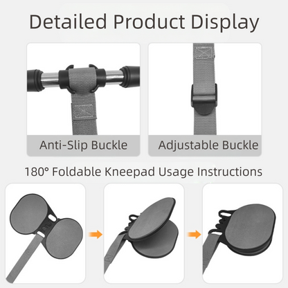 Grey Assisted Rebound Ab Roller with Foldable Knee Pad - Dual Wheel Core Trainer for Home Gym