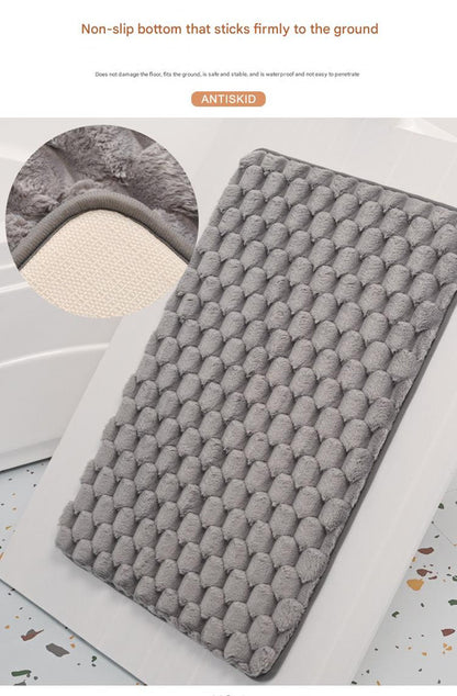 Plush Cobblestone Memory Foam Bath Mat - Super Absorbent, Non-Slip & Machine Washable(Camel 50*80㎝)
