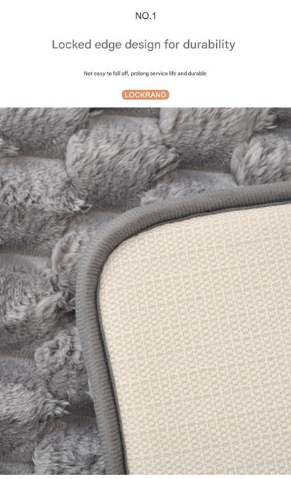 Plush Cobblestone Memory Foam Bath Mat - Super Absorbent, Non-Slip & Machine Washable(Black 50*80㎝)