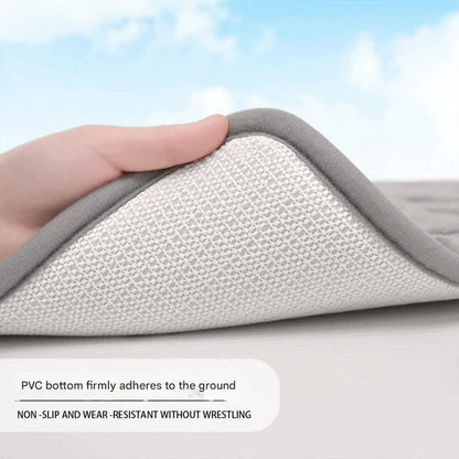 Plush Embossed Leaf Bath Mat - Ultra Soft, Absorbent & Non-Slip Bathroom Rug(Light gray 50*80㎝)