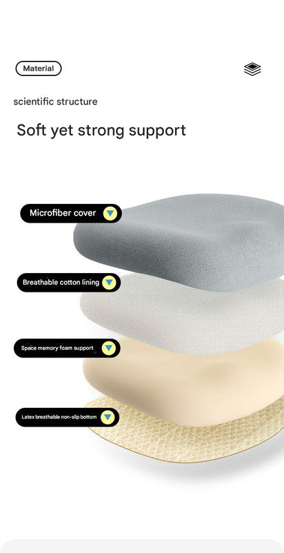 Memory Foam Student Seat Cushion - Pressure Relief, Non-Slip with Adjustable Straps for Healthy Posture(Astronaut Blue 36x34cm)