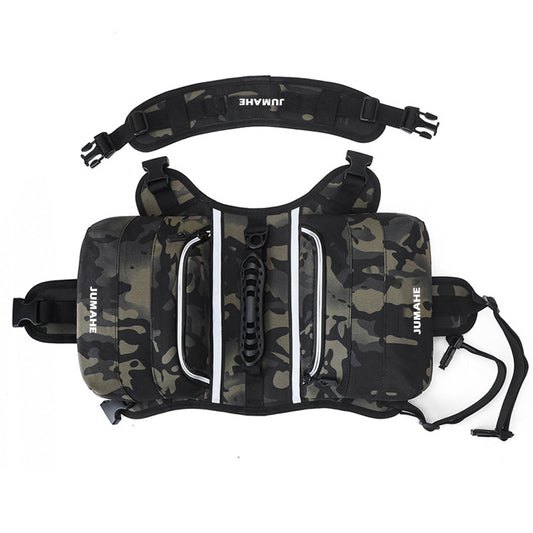 Camuflaje Saddle Bag Dog Backpack - Adjustable Harness Pack for Hiking, Camping & Travel with Medium to Large Dogs
